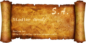 Stadler Arnó névjegykártya